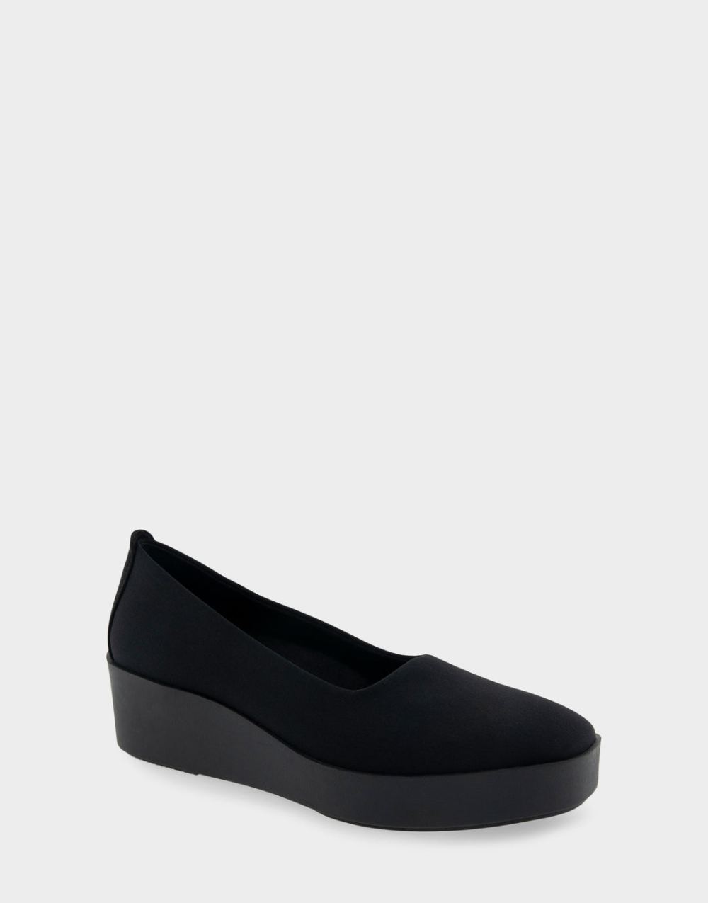 Women's | Cowley Black Stretch Gabardine Fabric Flatform Shoe