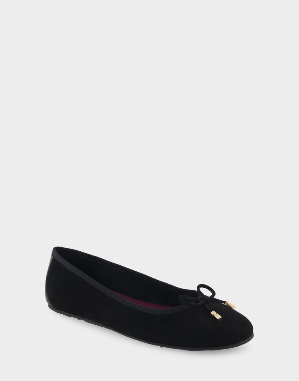 Women's | Pia Black Genuine Suede Hidden Wedge Ballet Flat