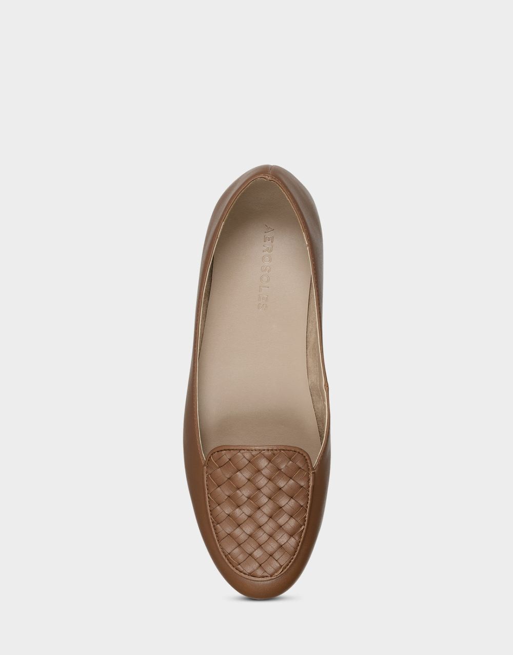 Women's | Tan Faux Leather Loafer with Weaved Upper Brielle