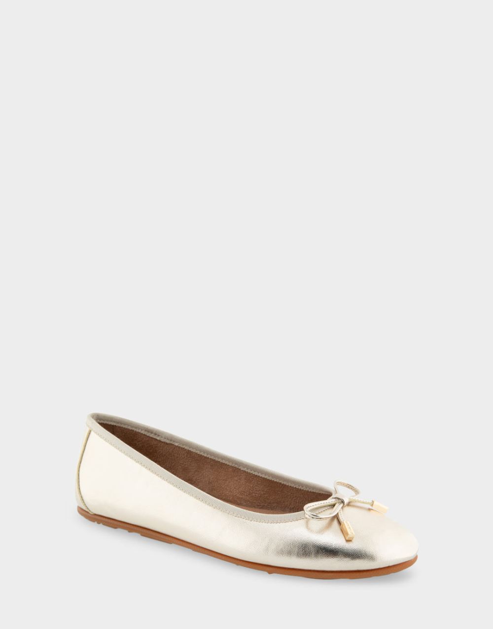 Women's | Pia Soft Gold Genuine Leather Hidden Wedge Ballet Flat