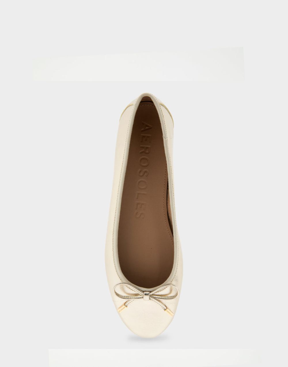 Women's | Pia Soft Gold Genuine Leather Hidden Wedge Ballet Flat