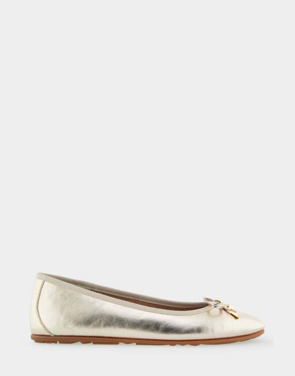 Women's | Pia Soft Gold Genuine Leather Hidden Wedge Ballet Flat