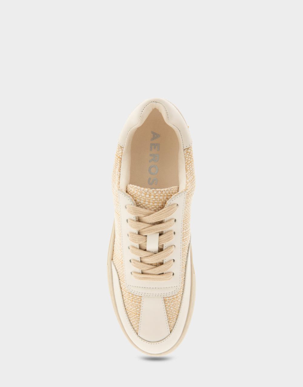 Women's | Bramston Sand Raffia Lace Up Flatform Sneaker