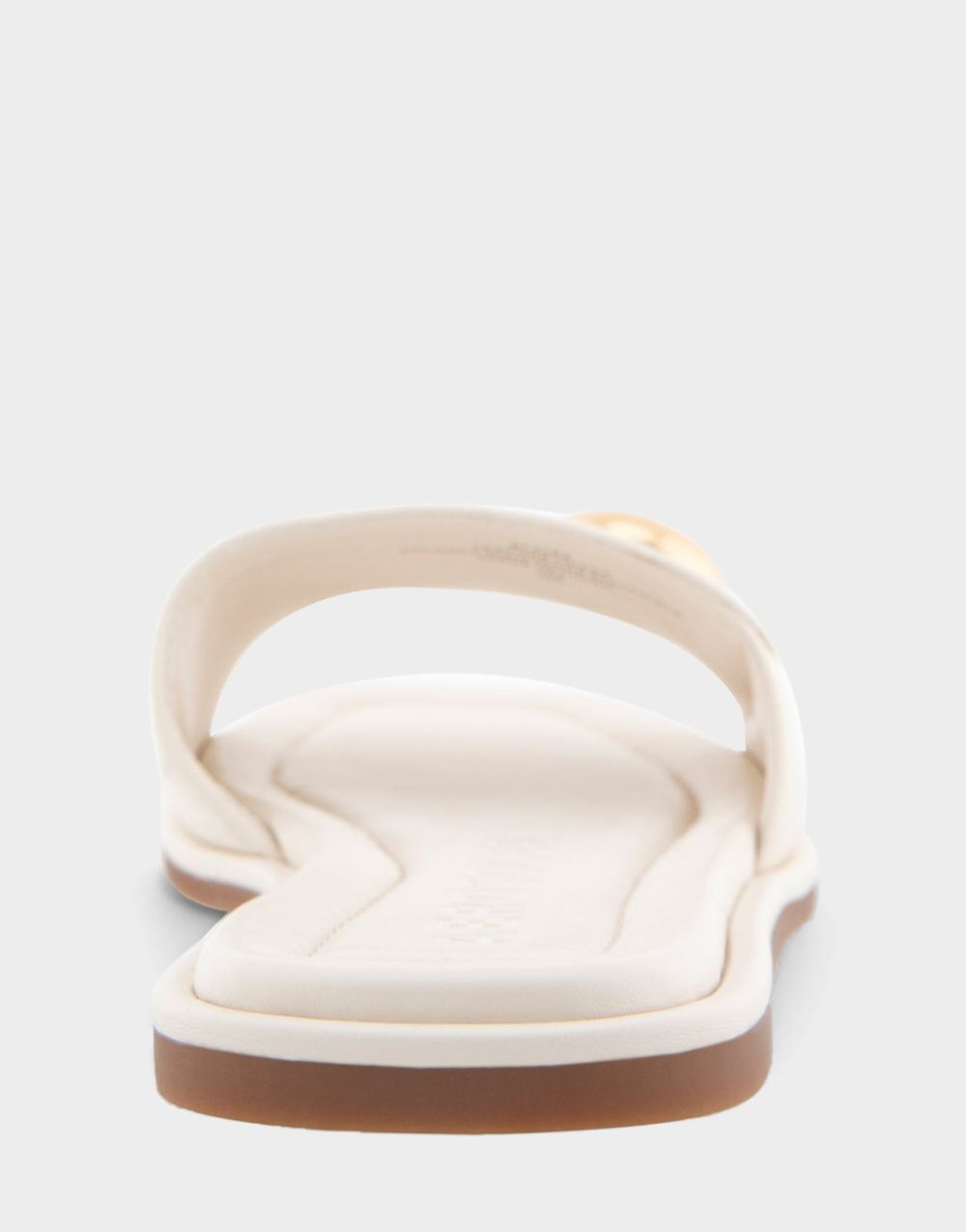 Women's | Blaire Eggnog Leather Ornamented Single Band Slide Sandal