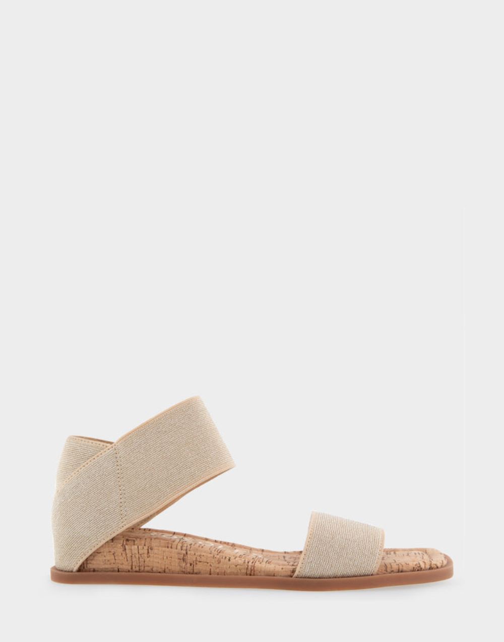 Women's | Bente Soft Gold Elastic Banded Mini Wedge Sandal