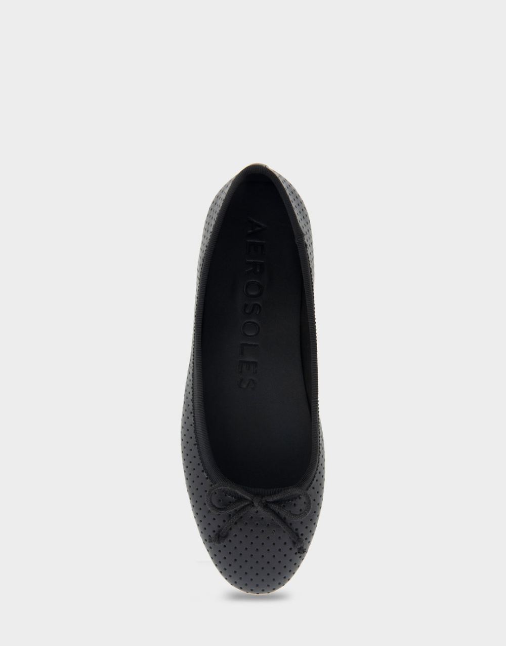 Women's | Homebet Black Perforated Faux Leather Hidden Mini Wedge Ballet Flat