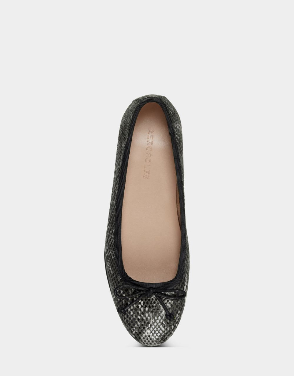 Women's | Homebet Black Snake Print Faux Leather Ballet Flat