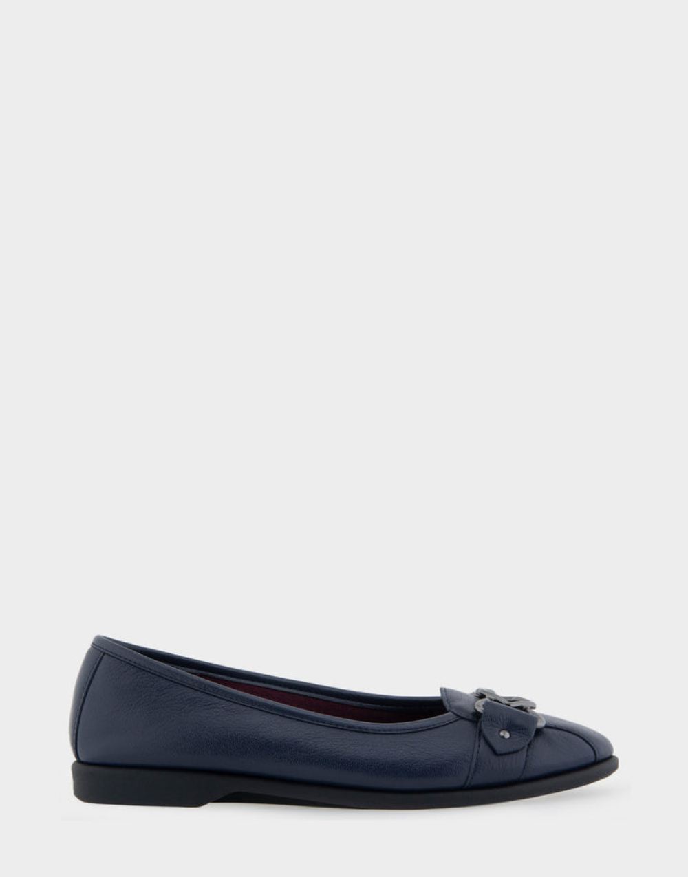 Women's | Bia Navy Genuine Leather Ornamented Flat