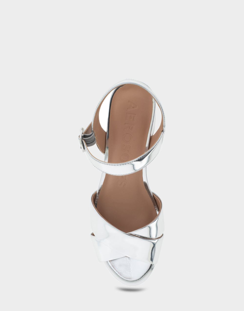 Women's | Cosmos Silver Faux Leather Platform Sandal