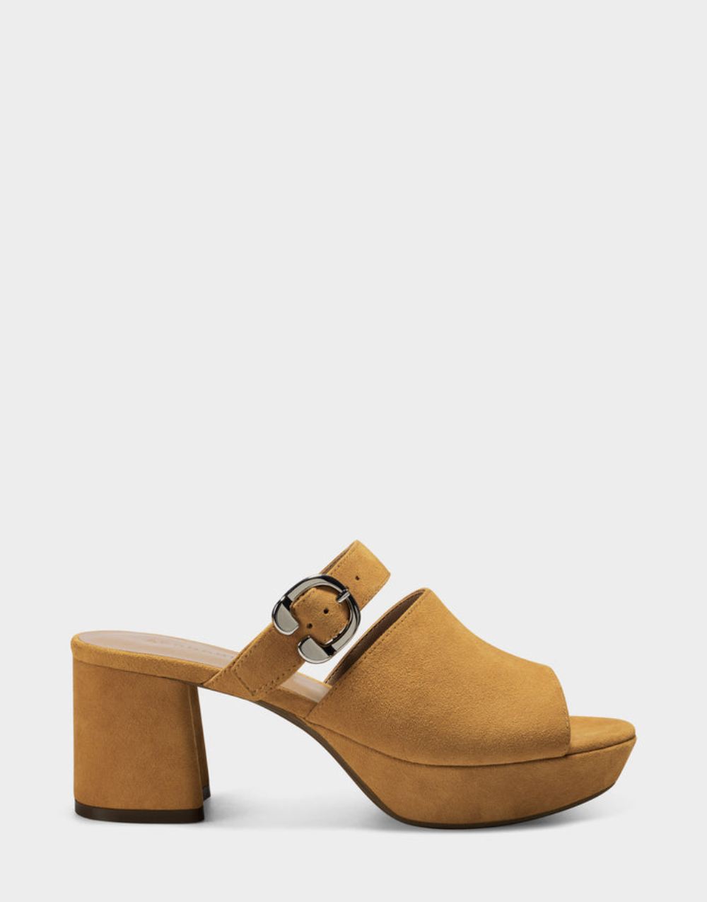 Women's | Cosmic Tan Suede Sandal Mule with Block Heel