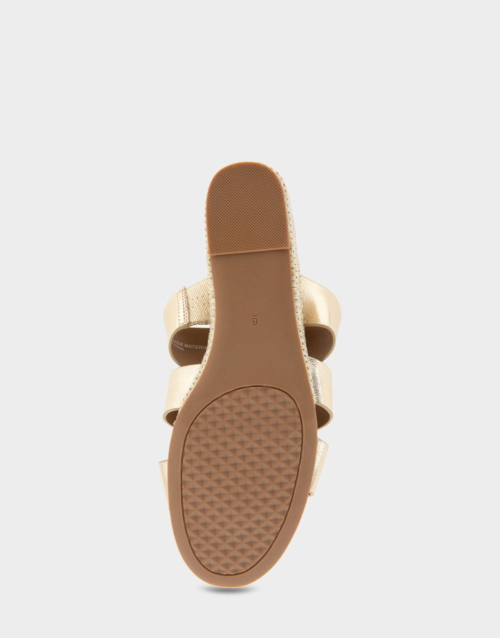 Women's | Wilma Soft Gold Faux Leather Fisherman Mid Wedge Slide