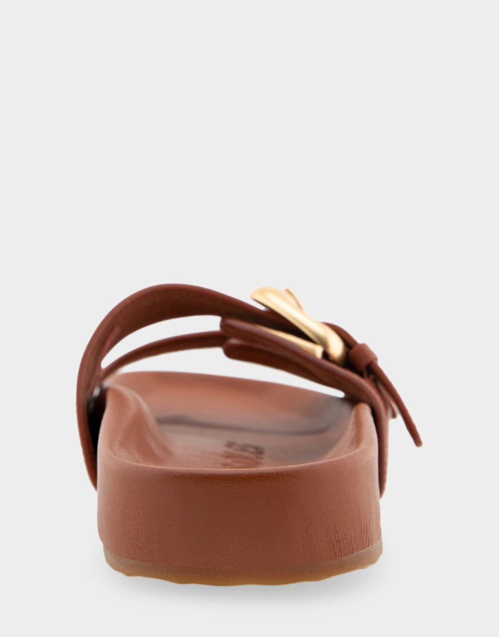 Women's | Link Gingerbread Leather Two Band Molded Footbed Sandal