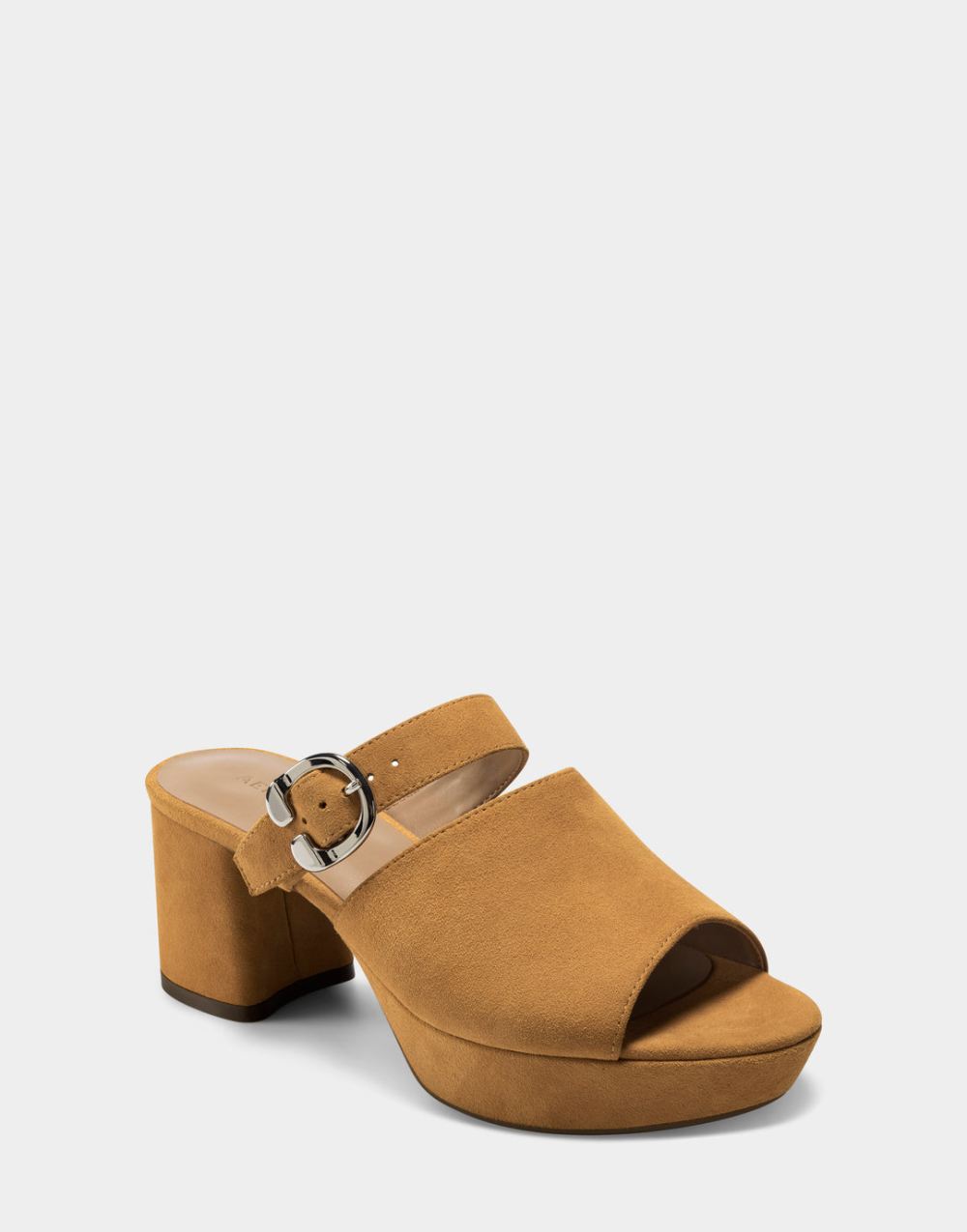 Women's | Cosmic Tan Suede Sandal Mule with Block Heel