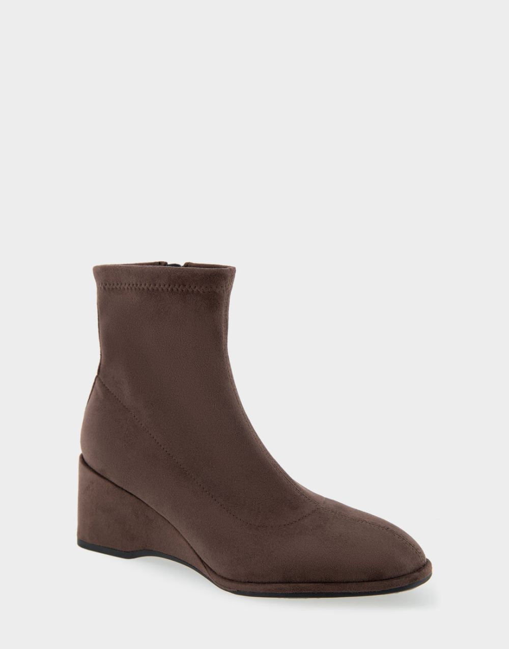 Women's | Anouk Java Faux Suede Wedge Heel Ankle Boot - Click Image to Close