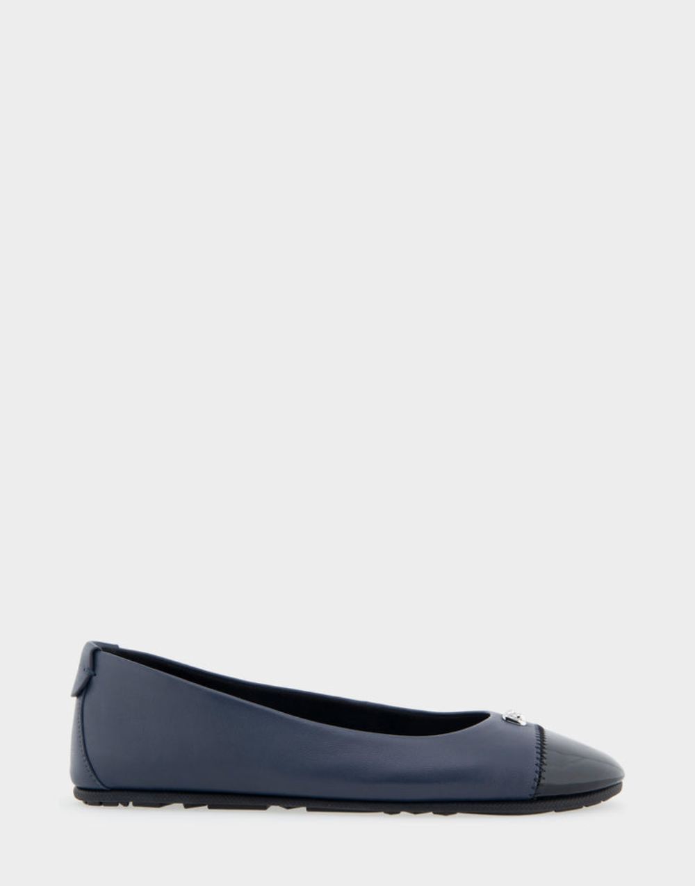 Women's | Piper Navy Genuine Leather Hidden Wedge Ballet Flat