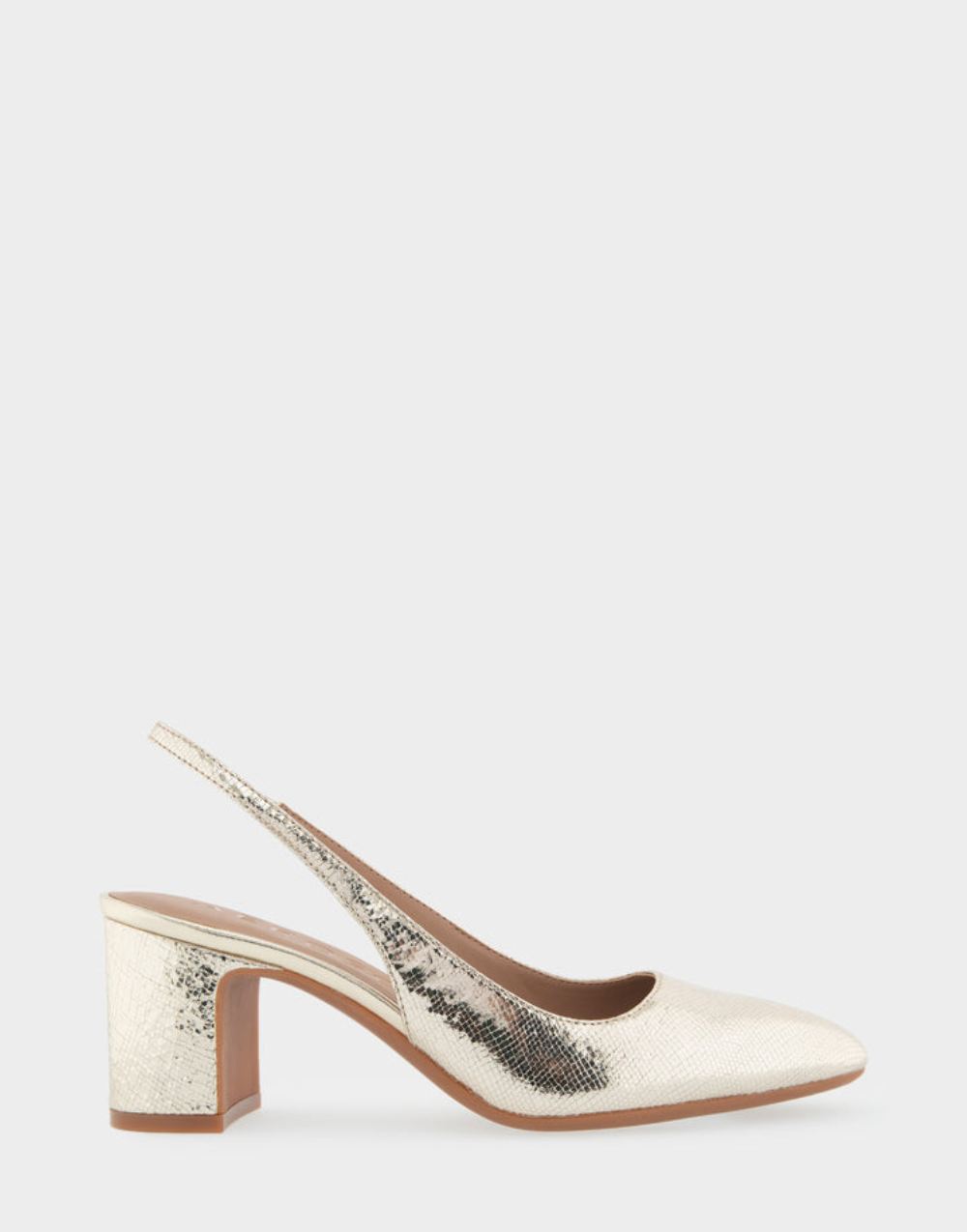 Women's | Mags Platino Leather Slingback Mid-Heel Pump