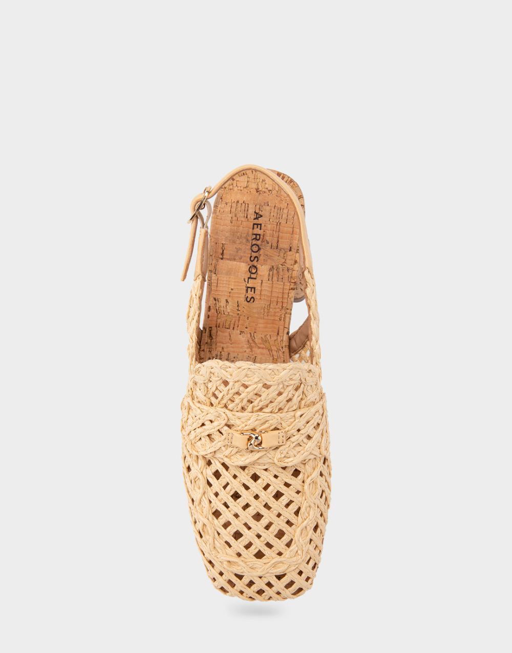 Women's | Santiago Raffia Platform Slingback Loafer Natural