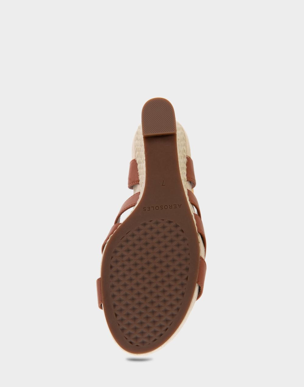 Women's | Paige Gingerbread Faux Leather Caged Footbed Wedge Sandal