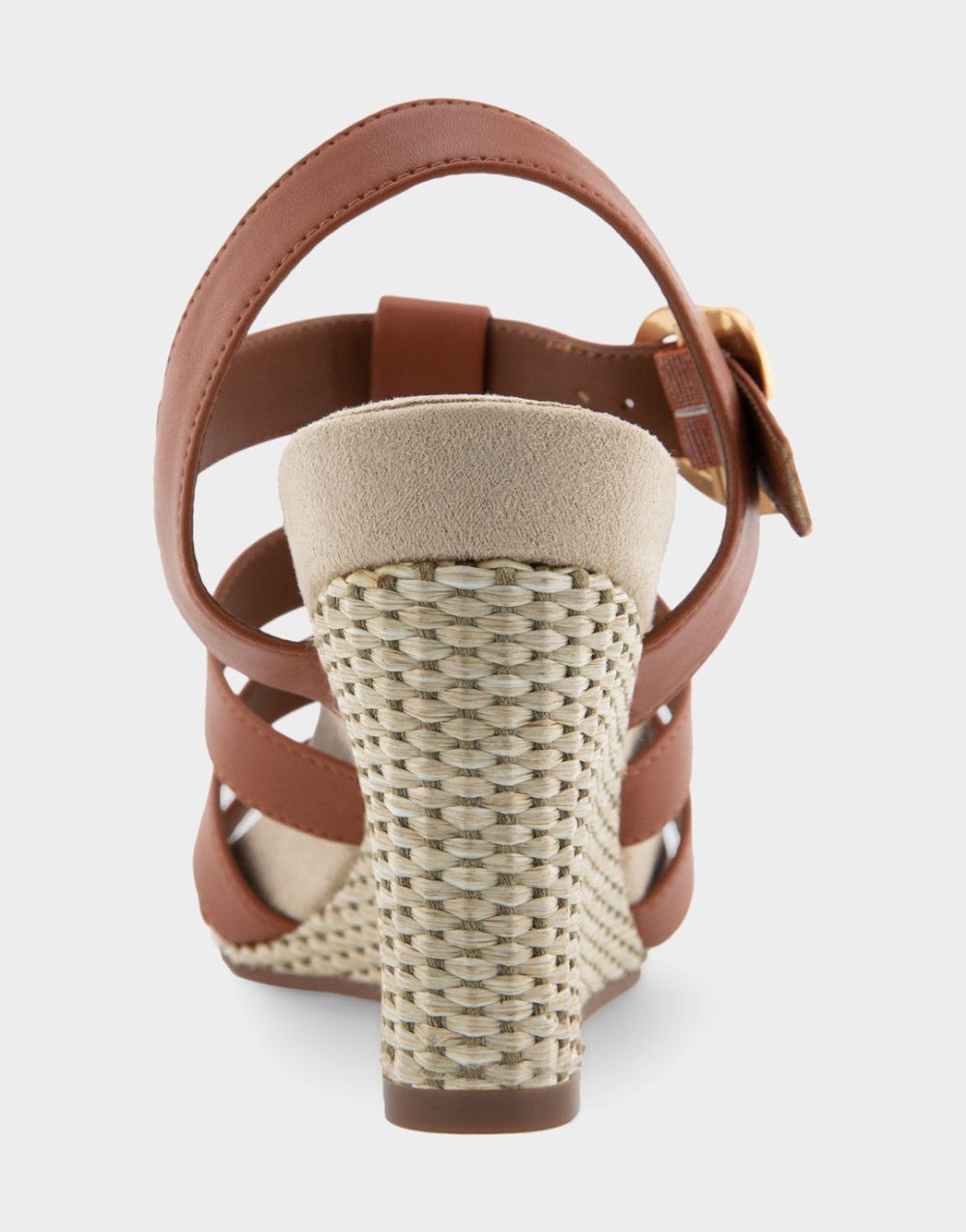 Women's | Paige Gingerbread Faux Leather Caged Footbed Wedge Sandal