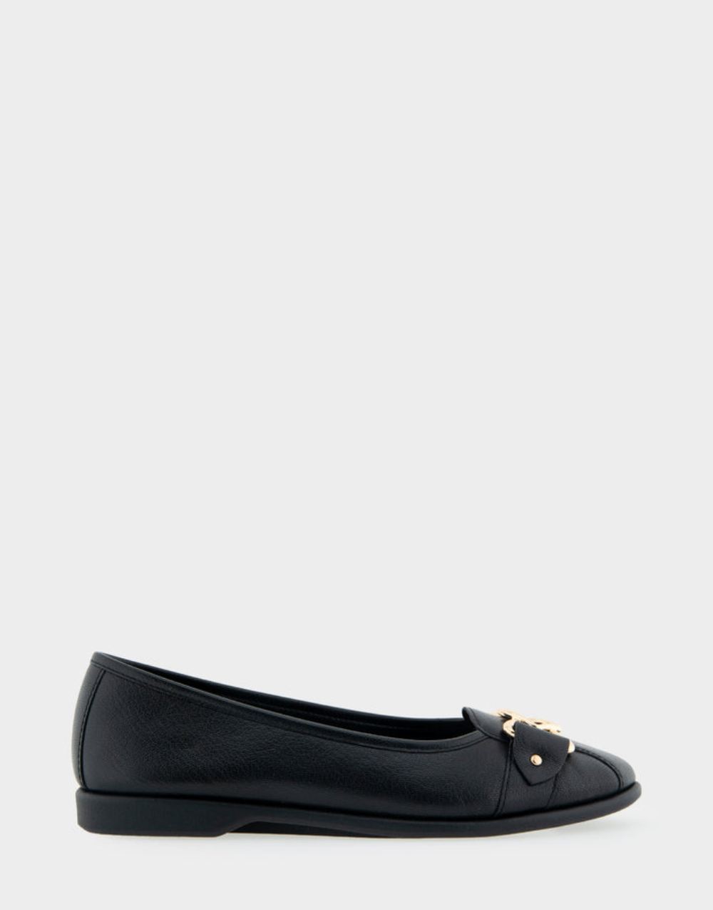 Women's | Bia Black Genuine Leather Ornamented Flat