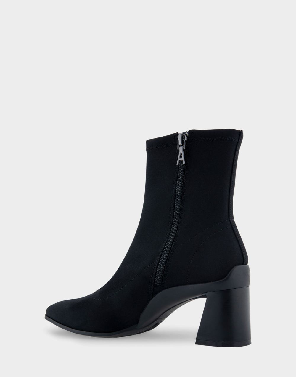 Women's | Corinda Black Stretch Gabardine Fabric Heeled Ankle Boot