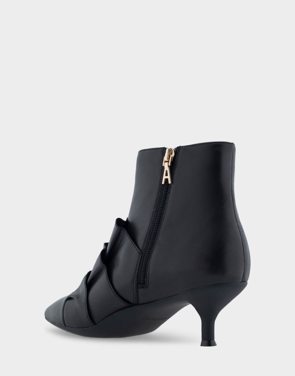 Women's | Loloa Black Genuine Leather Kitten Heel Ankle Boot