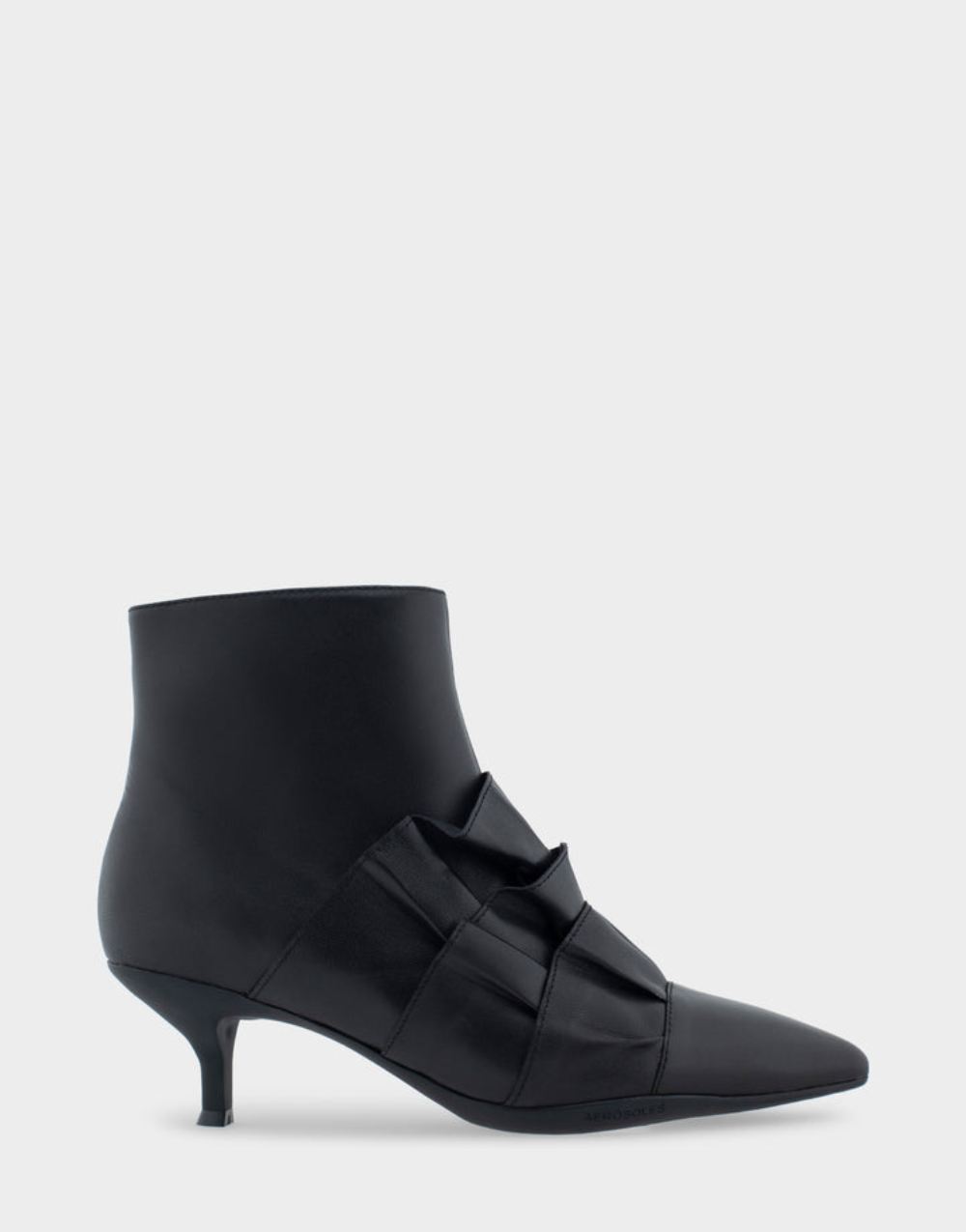 Women's | Loloa Black Genuine Leather Kitten Heel Ankle Boot