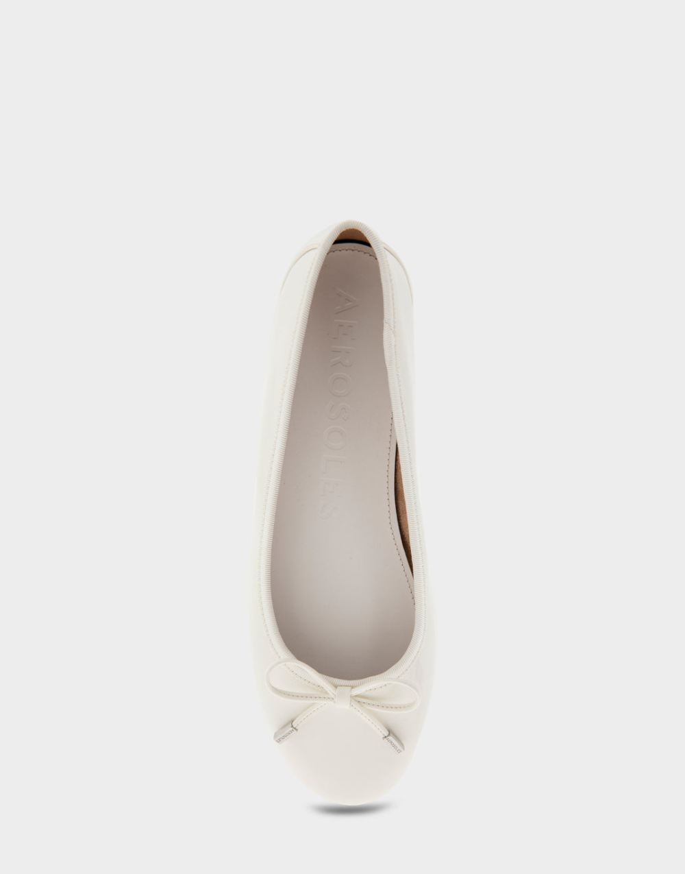 Women's | Pia White Patent Faux Leather Ballet Flat