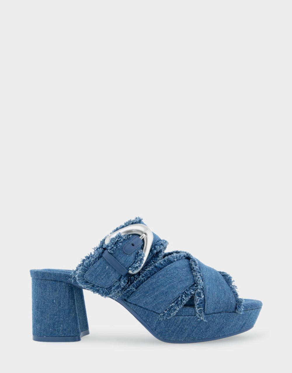 Women's | Collin Denim Fabric Crisscross Platform Slide Sandal