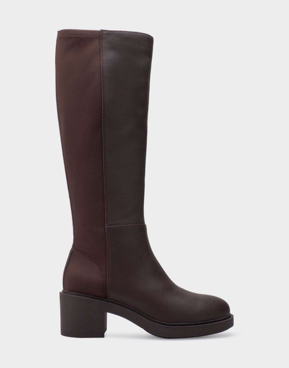 Women's | Gabicce Java Genuine Leather Block Heel Tall Shaft Boot