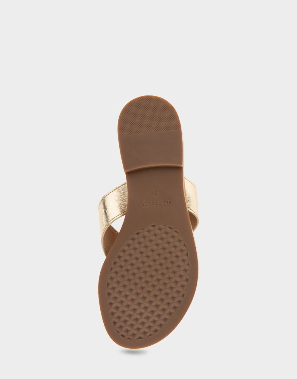 Women's | Galen Soft Gold Faux Leather Ornamented Thong Sandal