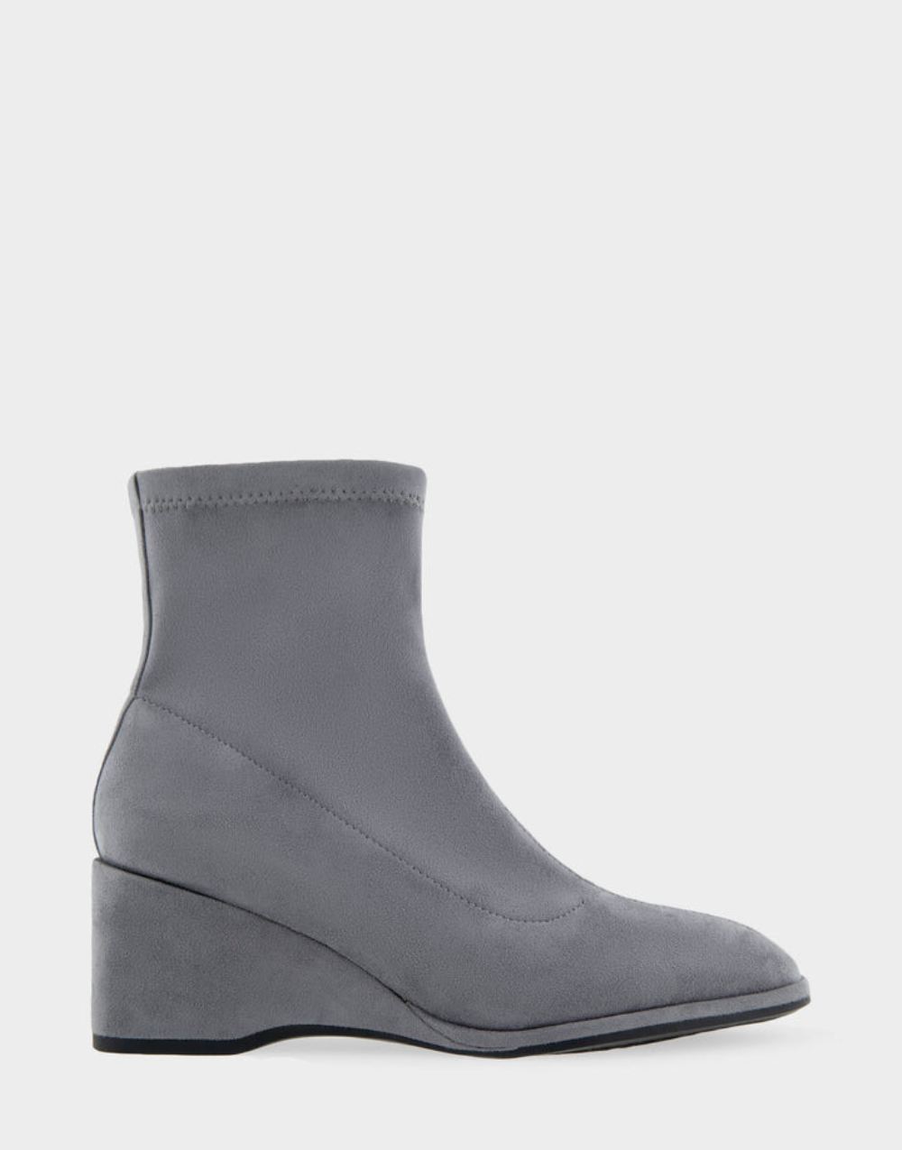 Women's | Anouk Grey Faux Suede Wedge Heel Ankle Boot