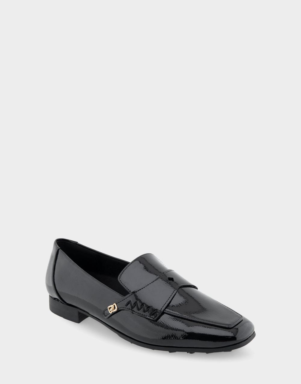 Women's | Praia Black Patent Faux Leather Loafer