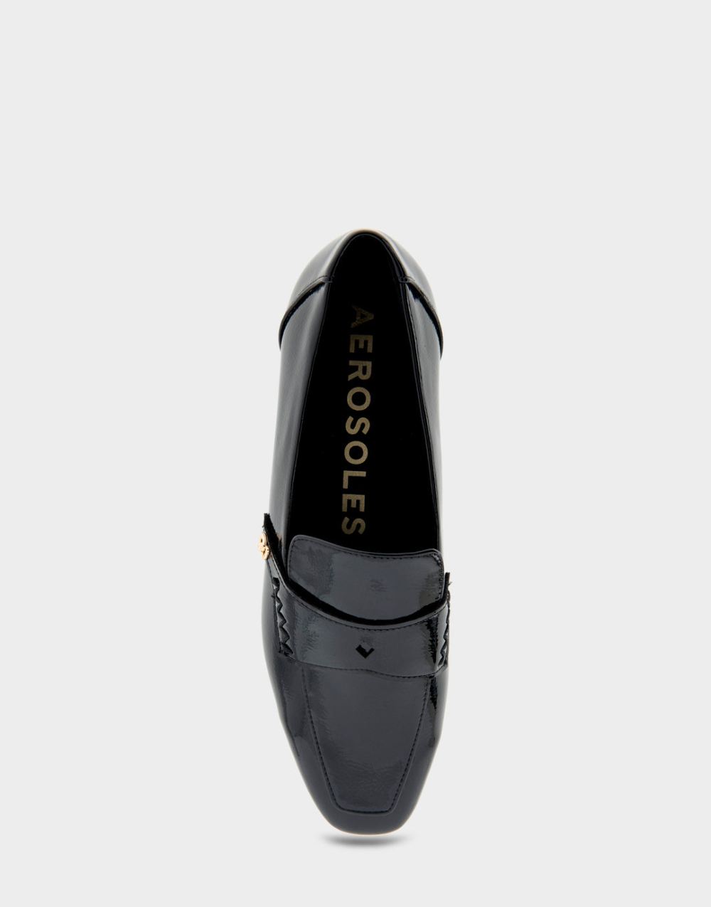 Women's | Praia Black Patent Faux Leather Loafer