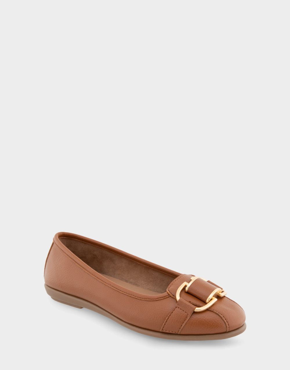 Women's | Bentley Tan Faux Leather Ornamented Flat