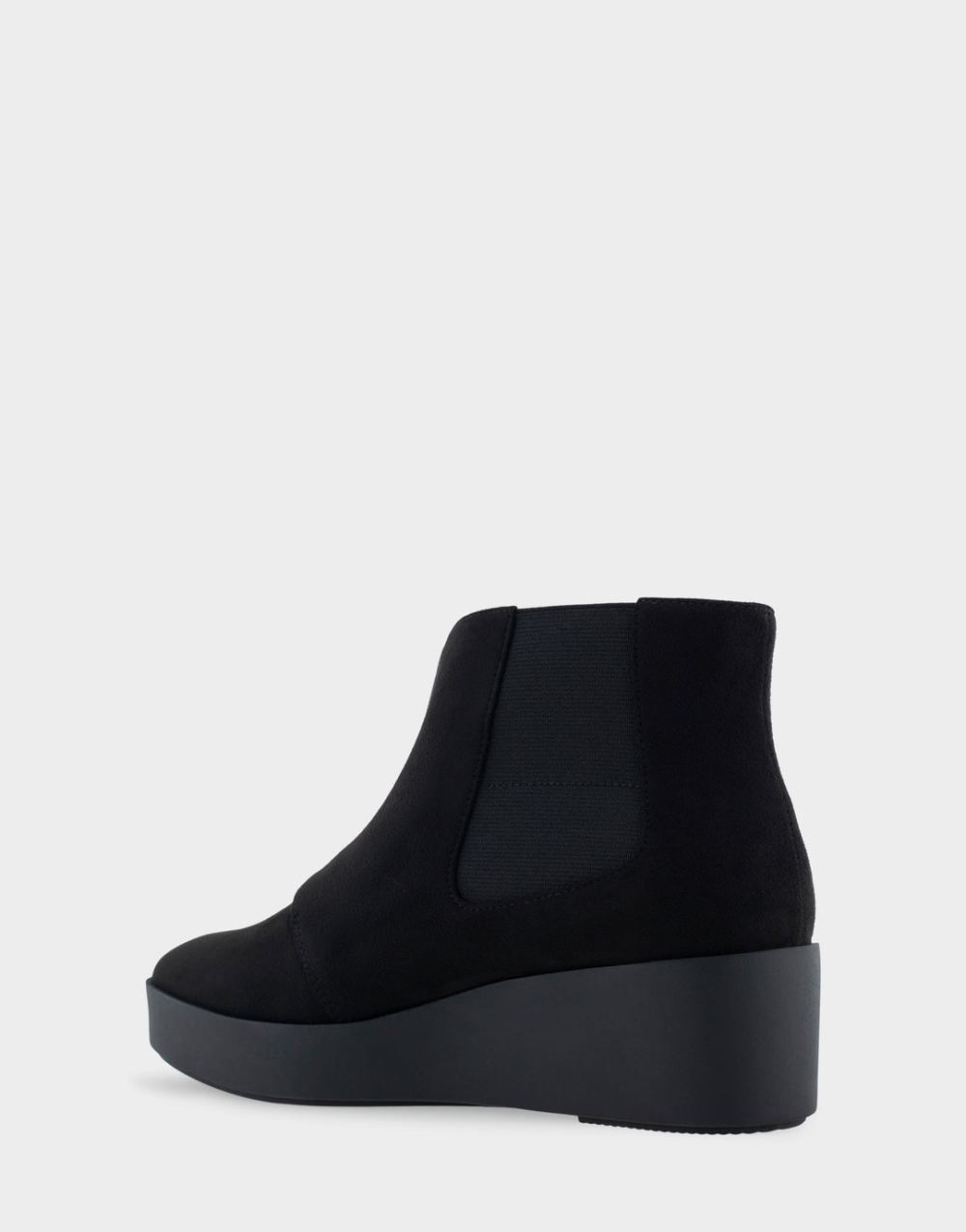 Women's | Carin Black Faux Suede Wedge Heel Ankle Boot