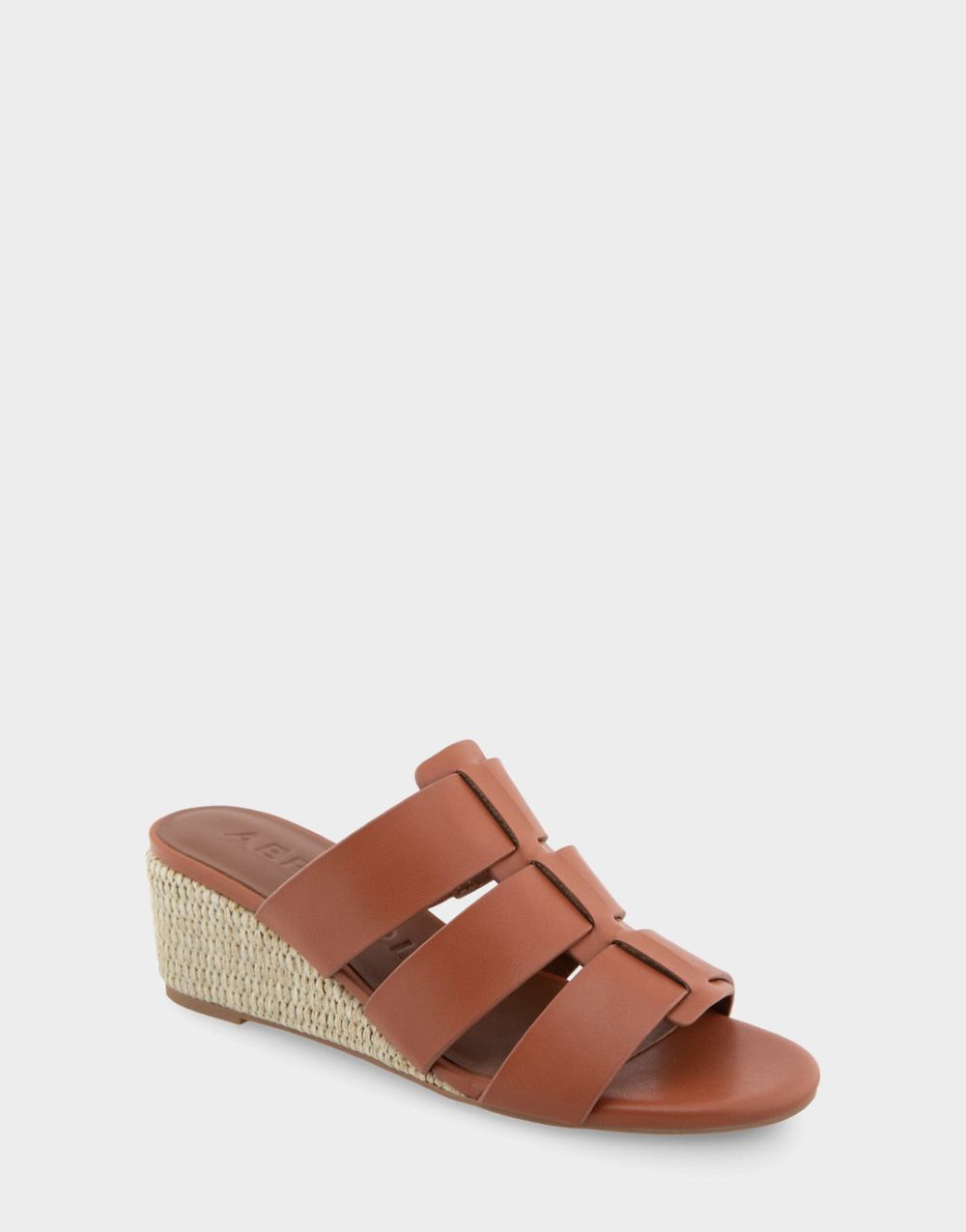 Women's | Wilma Gingerbread Faux Leather Fisherman Mid Wedge Slide