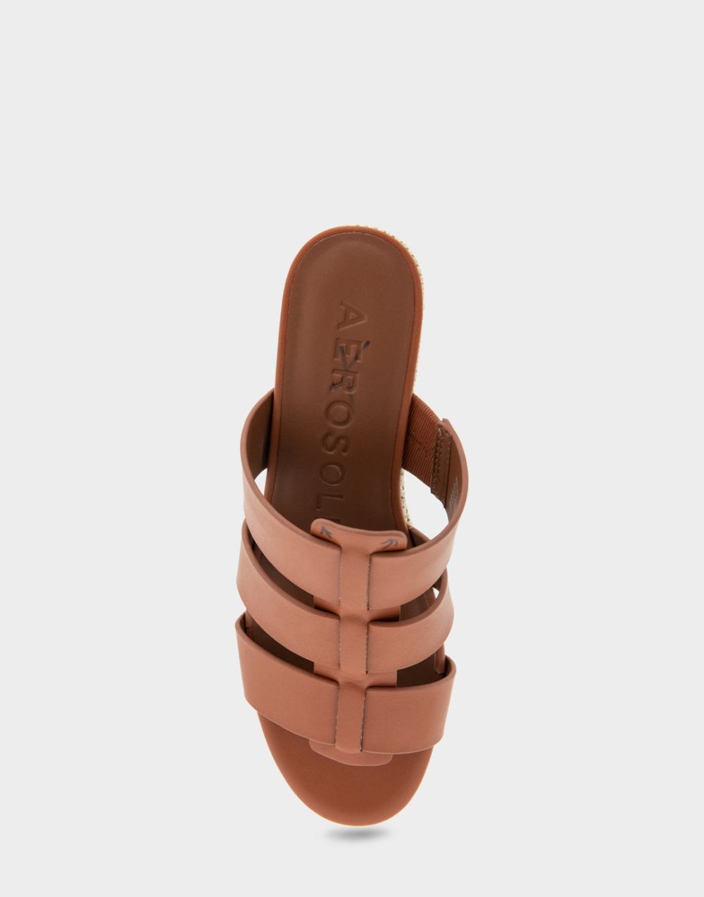 Women's | Wilma Gingerbread Faux Leather Fisherman Mid Wedge Slide