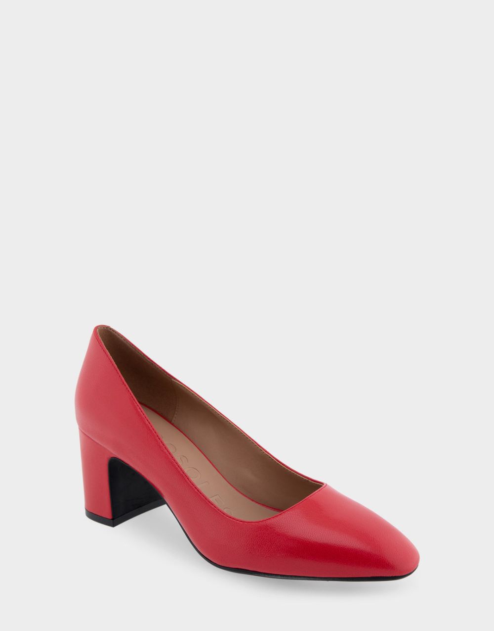 Women's | Minetta Racing Red Leather Mid-Heel Pump