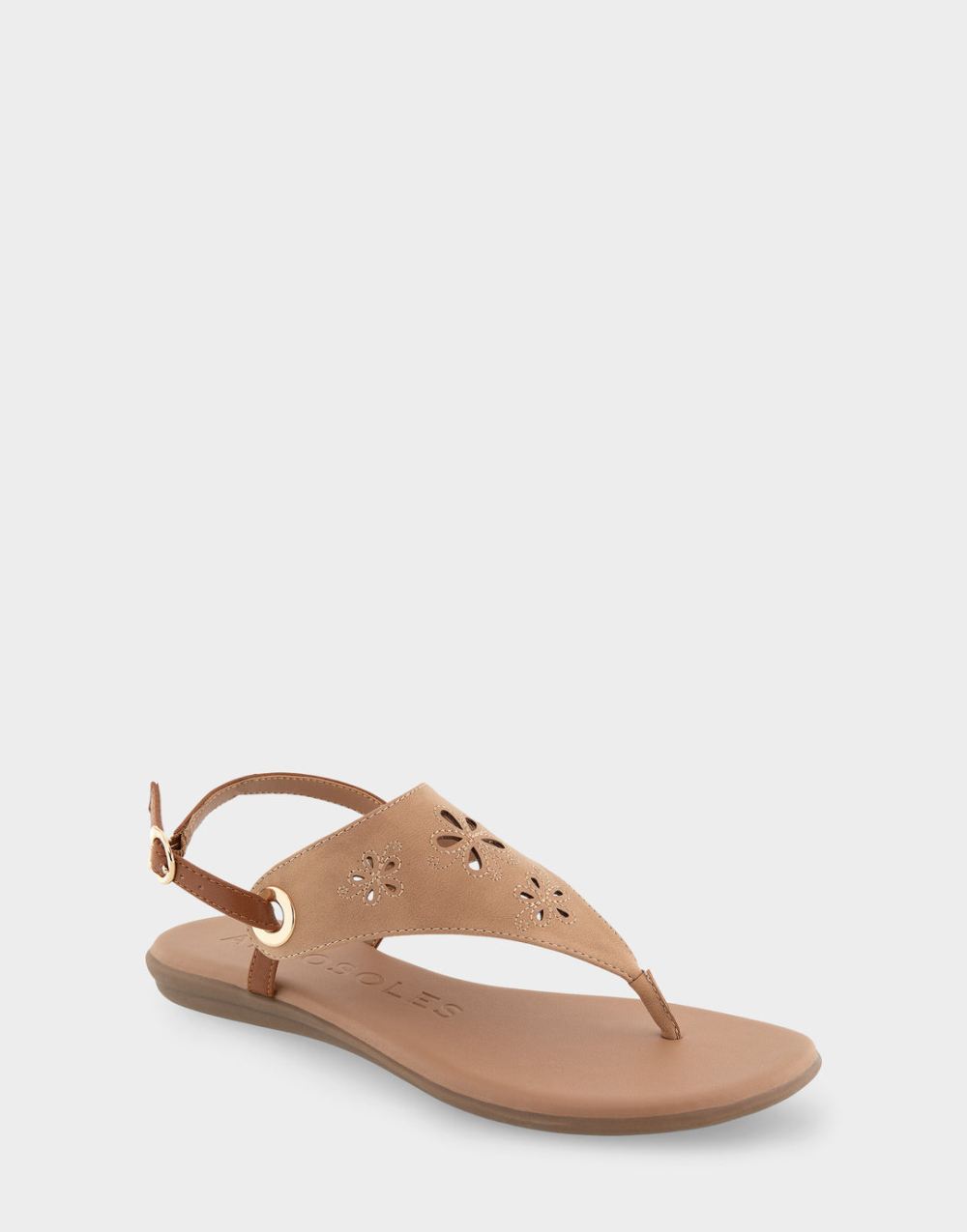 Women's | Inesse Doe Faux Leather Laser Cut Slingback Thong Sandal