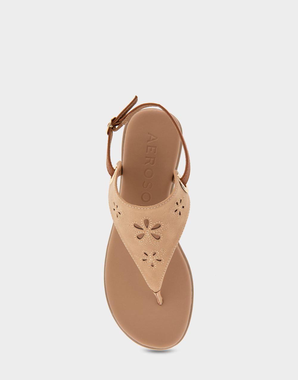 Women's | Inesse Doe Faux Leather Laser Cut Slingback Thong Sandal