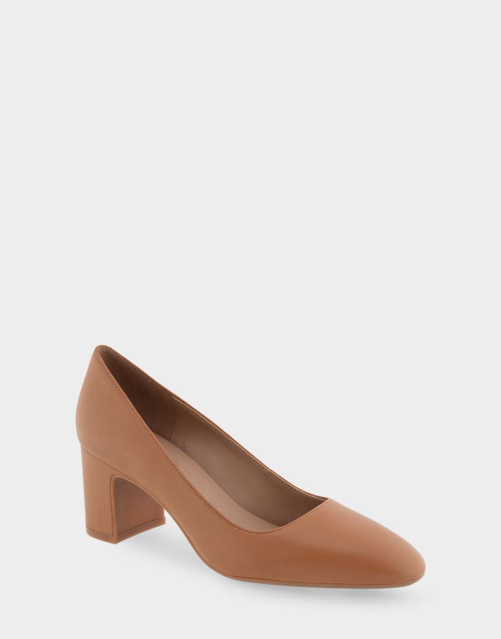 Women's | Minetta Tan Leather Mid-Heel Pump