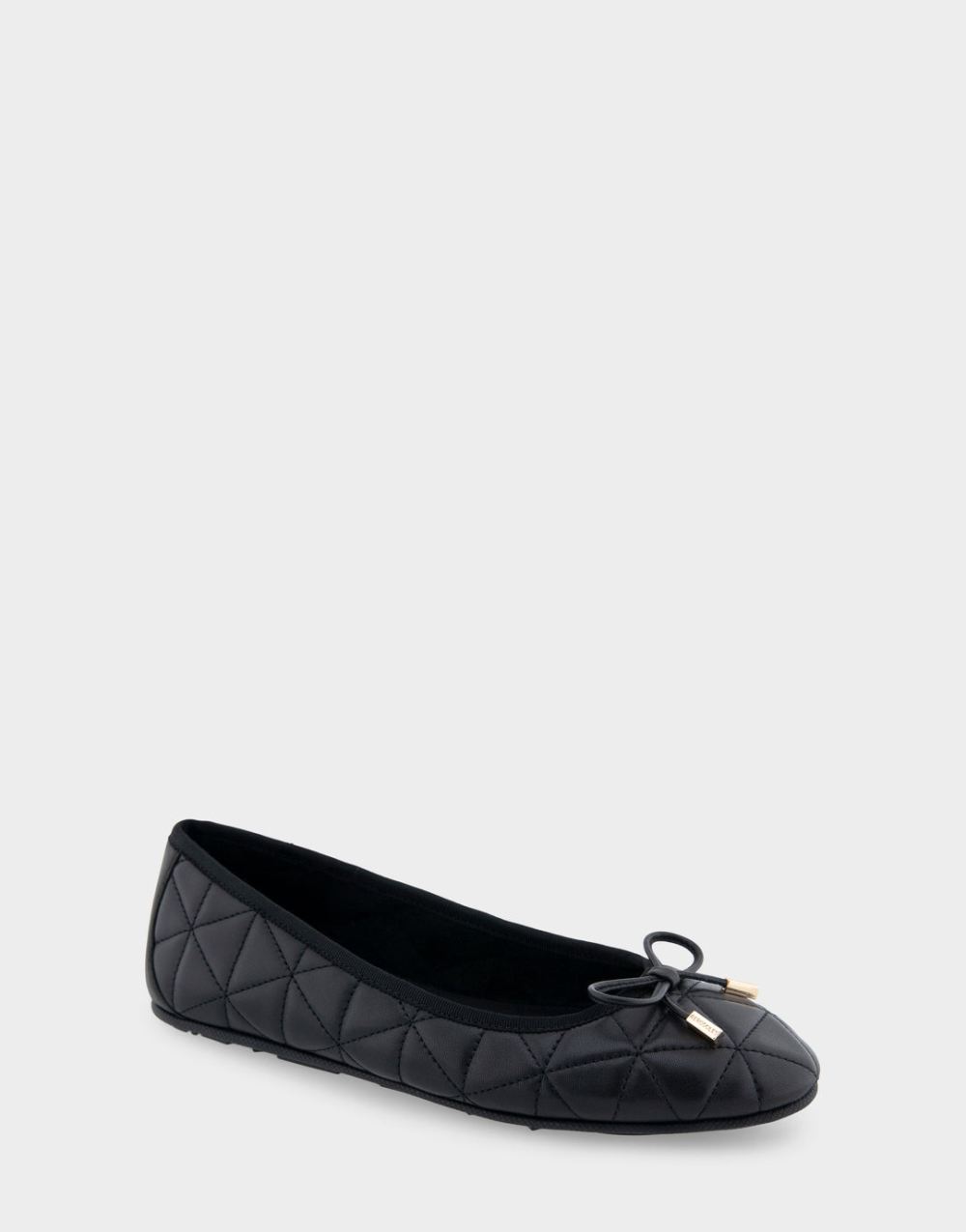 Women's | Pia Black Quilted Leather Ballet Flat