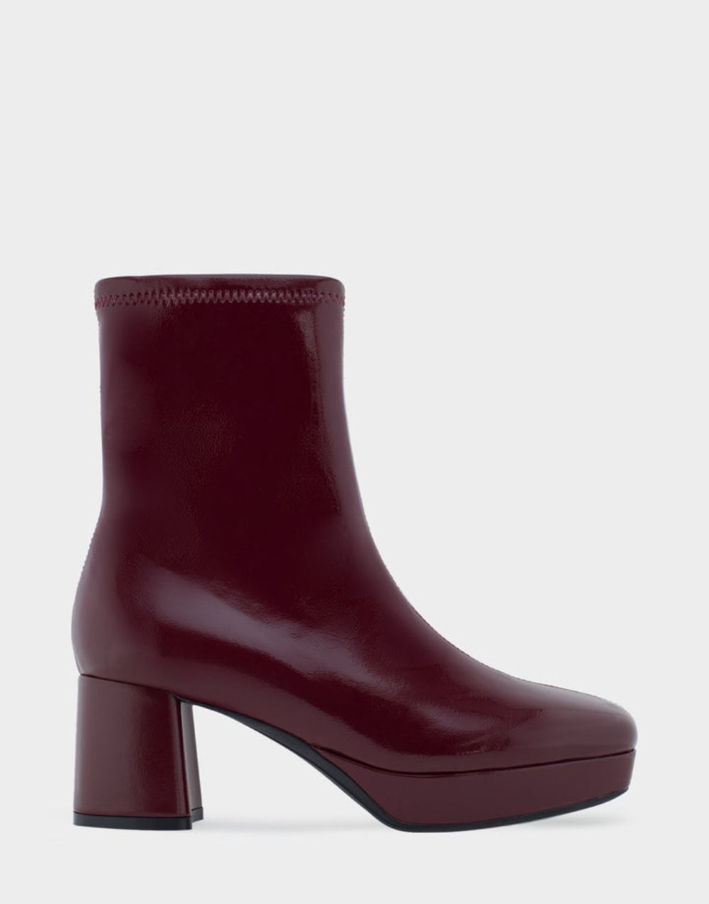 Women's | Sussex Pomegranate Faux Leather Platform Heel Ankle Boot