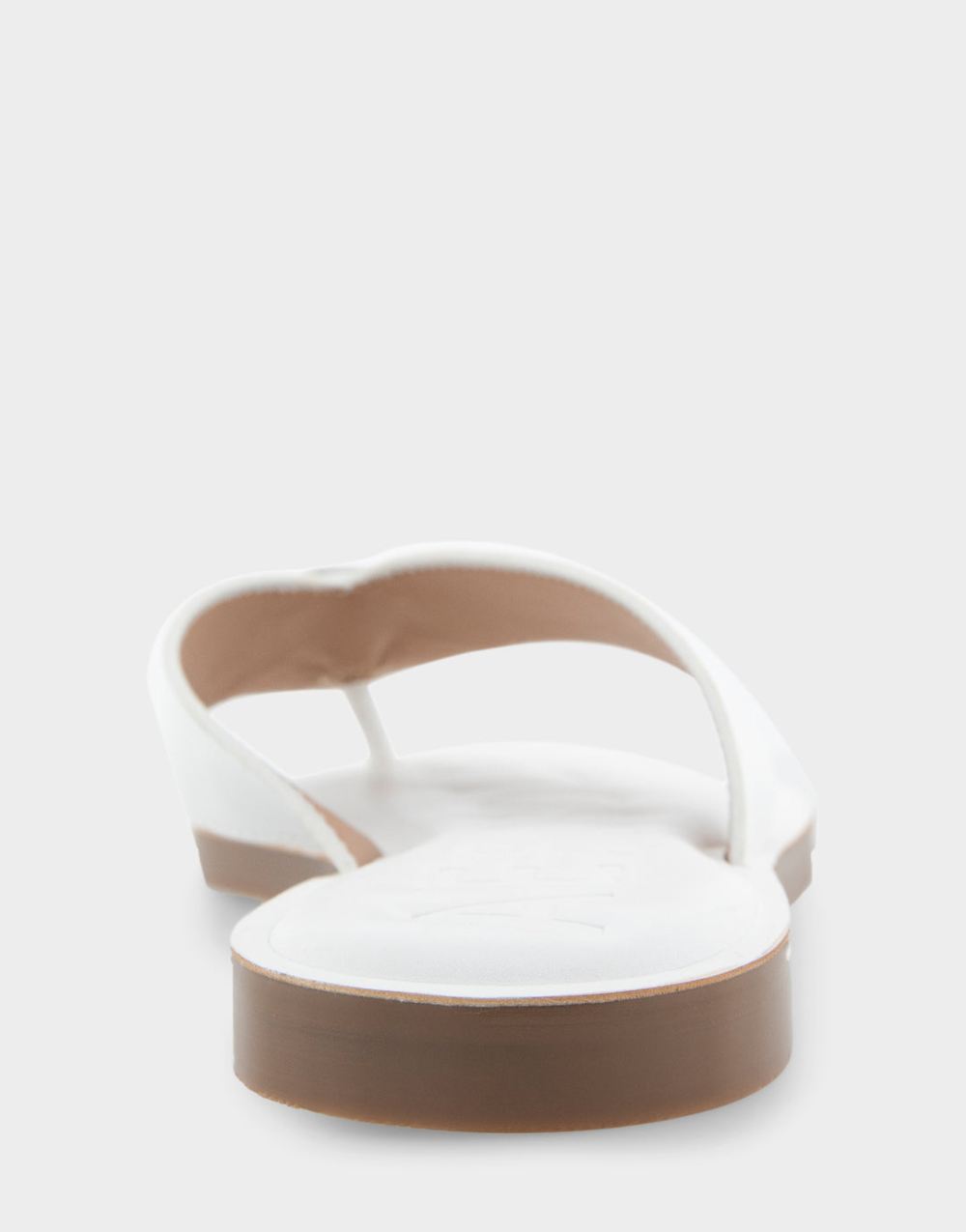 Women's | Galen White Faux Leather Ornamented Thong Sandal