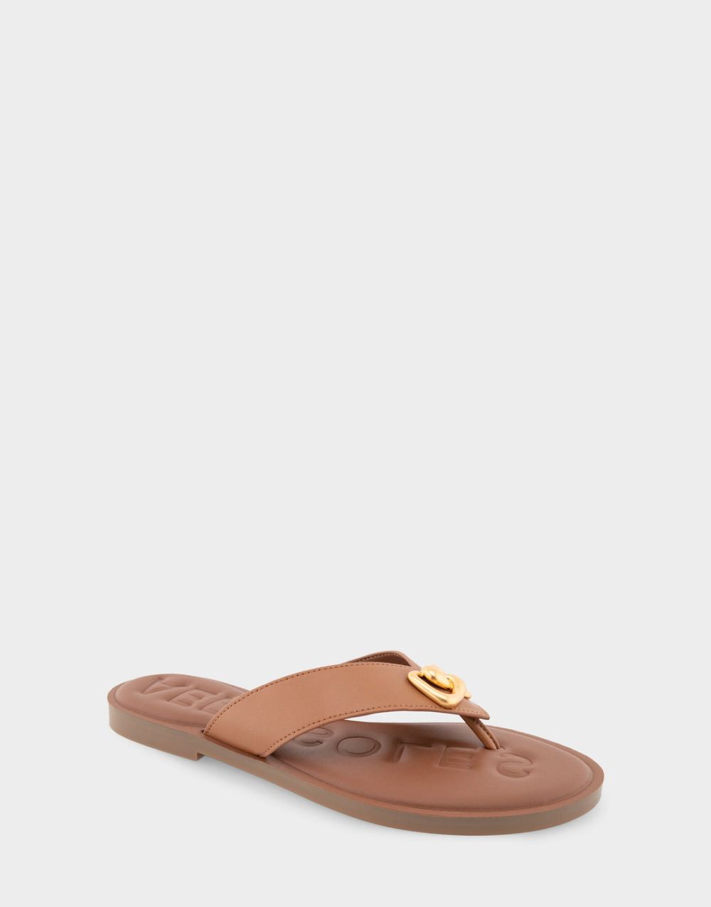 Women's | Galen Tan Faux Leather Ornamented Thong Sandal