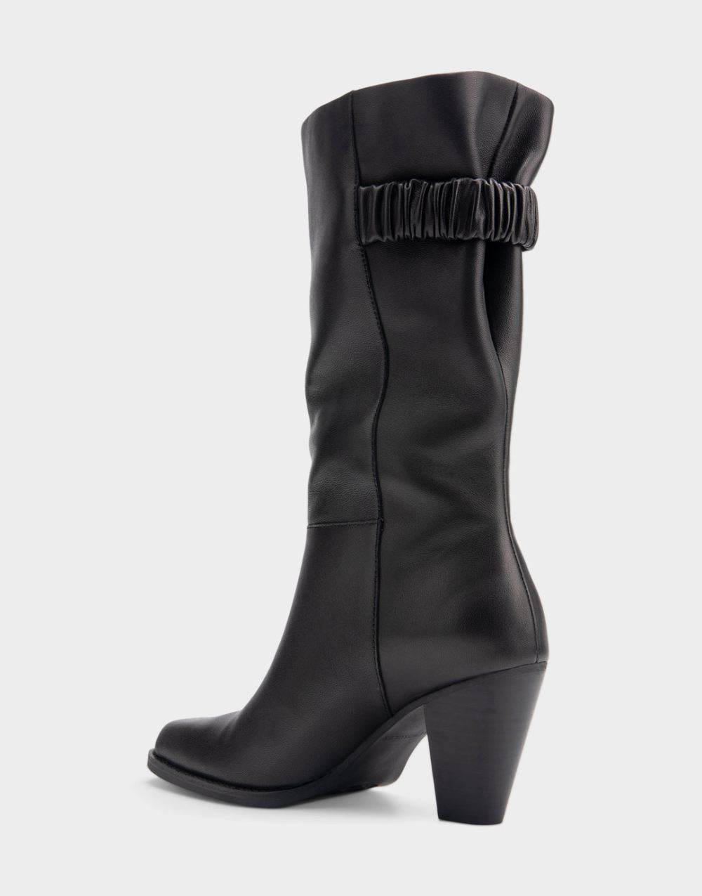 Women's | Liki Black Genuine Leather Heeled Midcalf Boot