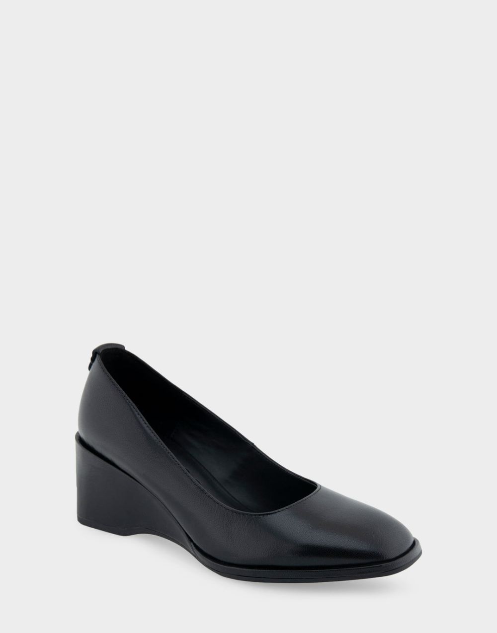 Women's | Aurora Black Leather Sculpted Wedge Pump