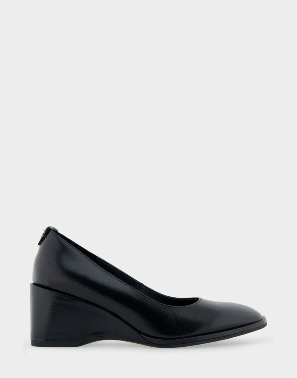 Women's | Aurora Black Leather Sculpted Wedge Pump