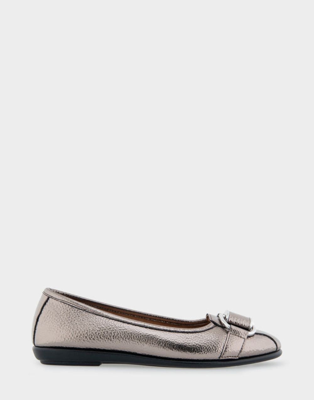 Women's | Bentley Pewter Faux Leather Ornamented Flat